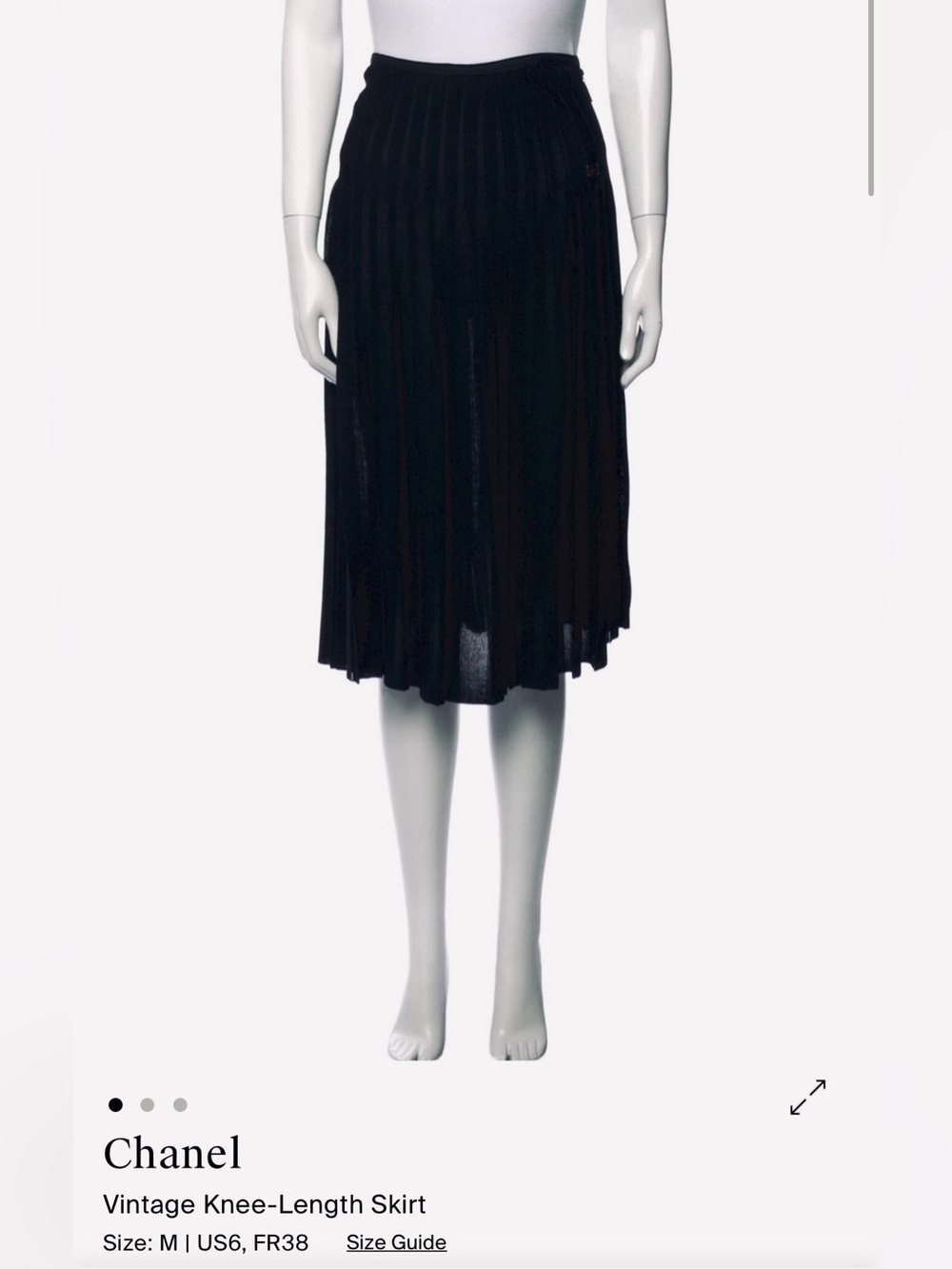 CHANEL - Vintage Black Pleated Maxi Skirt (us6, fr 38, m) - Picture 6 of 6